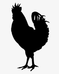 Transparent Hen Clipart Black And White - Black Chicken Silhouette Transparent, HD Png Download, Transparent PNG