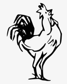 Transparent Rooster White Png - Rooster Clip Art Black And White, Png Download, Transparent PNG