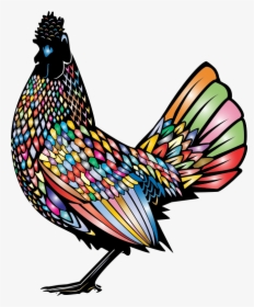 Chromatic Rooster - Colored Chicken Clipart, HD Png Download, Transparent PNG