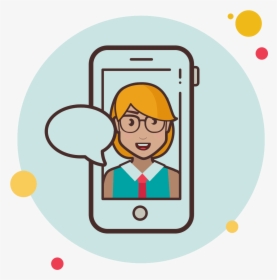 Short Blond Girl Messaging Icon - Icon Png Llamada Telefonica, Transparent Png, Transparent PNG