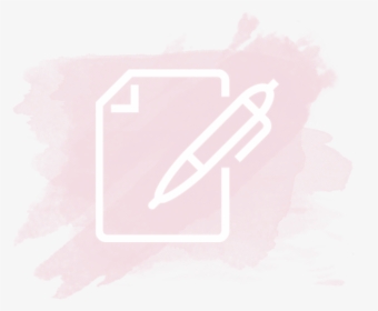 The Outline Of A White Sheet Of Paper And A Pen On - Graphic Design, HD Png Download, Transparent PNG