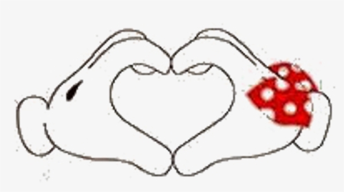 Mickey Hands Heart - Line Art, HD Png Download, Transparent PNG