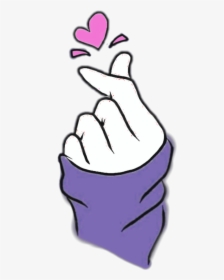 #hand #heart #purple #hands #handheart #kpop - Bts Heart Drawing, HD Png Download, Transparent PNG