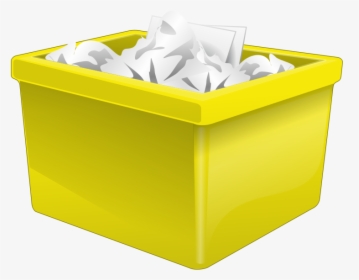 Free Yellow Plastic Box Filled With Paper - Waste Container, HD Png Download, Transparent PNG