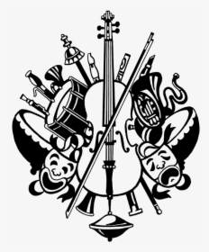 Instruments Clipart Vocal Music - Instruments Clipart Blac And White, HD Png Download, Transparent PNG