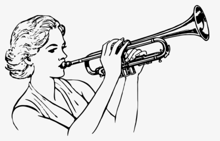Sousaphone Drawing Musical Instrument - Trumpets Black And White, HD Png Download, Transparent PNG