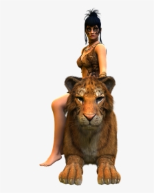 Woman, Tiger, Amazone, Heroine, Beauty, Courageous - Gambar Wanita Harimau, HD Png Download, Transparent PNG