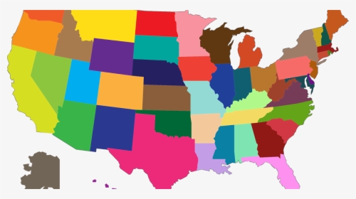 Most Popular Color By State Clipart , Png Download - Map Of United States Transparent, Png Download, Transparent PNG