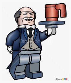Draw Lego Alfred Clipart , Png Download - Alfred Lego Batman, Transparent Png, Transparent PNG