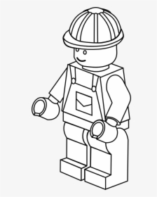 Free Coloring Page Kids - Lego Builder Coloring Pages, HD Png Download, Transparent PNG