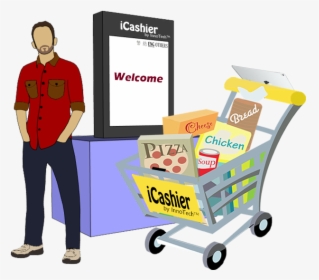 Supermarket Clipart Transparent - Grocery Cart Clipart Png, Png Download, Transparent PNG