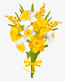 Yellow And White Flower Vector, Hd Png Download , Png - Clipart Yellow Flower Vase, Transparent Png, Transparent PNG