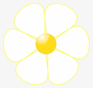 White Flower Yellow Middle Cl - Clip Art Flower White, HD Png Download, Transparent PNG