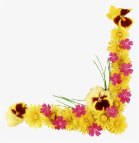 Yellow Flower Frame Png Clipart , Png Download - Flower Frame Png Hd, Transparent Png, Transparent PNG
