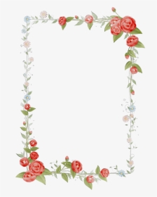 Hearts And Flowers Border Clipart - Background Design For Microsoft Word, HD Png Download, Transparent PNG