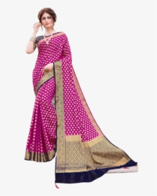Multi Color Nylon With Diamond Nylon Saree With Blouse - Silk, HD Png Download, Transparent PNG