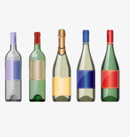 White Wine Bottle Glass - Glass Bottle Vector Png, Transparent Png, Transparent PNG
