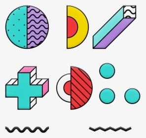 Memphis Shapes, 80 S Design, Eighties, I Love The 80 - 80s Shapes, HD Png Download, Transparent PNG
