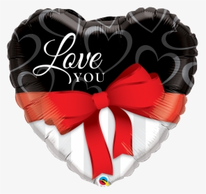 Love You Red Ribbon 36 Inch Heart Shape 21656 A30 - Love You Qualatex Balloon, HD Png Download, Transparent PNG