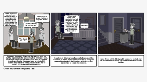 3 Panel Comic Of The Giver Book, HD Png Download, Transparent PNG