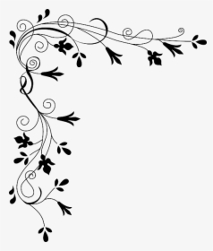 Black And White Border Flowers Clipart, HD Png Download, Transparent PNG
