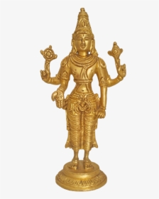 Golden Brass Blessing Lord Vishnu Statue, 2 X 7 Inch,, HD Png Download, Transparent PNG