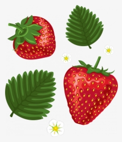 Free Download Of Strawberry Icon - Strawberry Leaves Clip Art, HD Png Download, Transparent PNG