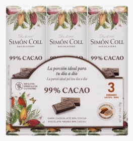 Chocolate 99% Cocoa Pack 3ux25g - Simon Coll Chocolate, HD Png Download, Transparent PNG