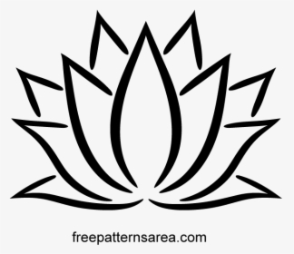 Lotus Clipart Vector - Printable Lotus Flower Stencil, HD Png Download, Transparent PNG