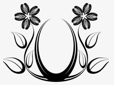 Abstract Flower Png Transparent Images - Design Flower Clipart Black And White Png, Png Download, Transparent PNG
