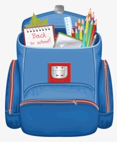 Pencil Case In The Bag Clipart - Clipart School Bag Png, Transparent Png, Transparent PNG