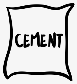 Cement Bag Hand Drawn Construction Material - Cement Clipart Black And White, HD Png Download, Transparent PNG