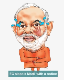 Ec Slap Modi With Notice - Cartoon Face Of Modi, HD Png Download, Transparent PNG