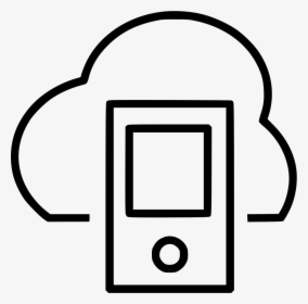 Cloud Computing I Mobile Phone - Line Art, HD Png Download, Transparent PNG