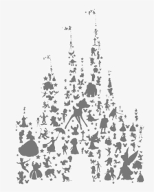 Disney Castle Names Clip Art Black And White Ideas - Disney Characters Silhouette, HD Png Download, Transparent PNG