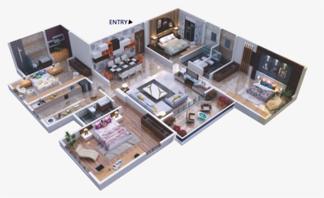 4bhk Flat Floor Plan Mumbai, HD Png Download, Transparent PNG