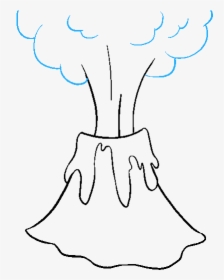 Drawn Volcano Volcanic Ash - Line Art, HD Png Download, Transparent PNG