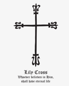 Religious Vector Neck Tattoo - Lily Crucifix Symbol, HD Png Download, Transparent PNG
