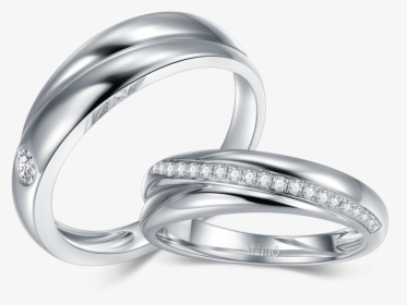 18k White Color Gold Diamond Couple Ring - Pre-engagement Ring, HD Png Download, Transparent PNG