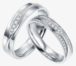 18k White Color Gold Diamond Couple Ring - Diamond Couple Ring, HD Png Download, Transparent PNG