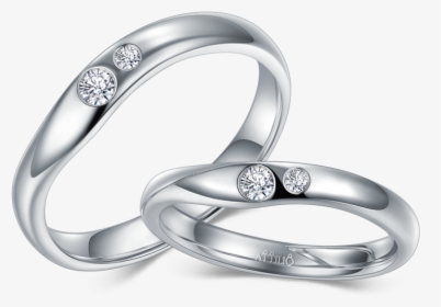 18k White Color Gold Diamond Couple Ring - Engagement Ring Diamond Couple Rings Png, Transparent Png, Transparent PNG