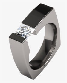 Unique Design Wedding Rings For Men With Titanum Diamond - Unique Mens Diamond Wedding Ring, HD Png Download, Transparent PNG