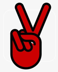 Red Hand Peace Sign, HD Png Download, Transparent PNG