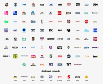 Youtube Tv Logos - Youtube Tv Channels List, HD Png Download, Transparent PNG
