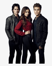 Images In Collection Page Transparent Background - Vampire Diaries Elena Damon And Stefan, HD Png Download, Transparent PNG