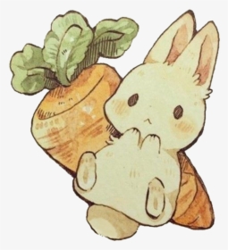 Transparent Bunny With Carrot Clipart - Anime Rabbit, HD Png Download, Transparent PNG