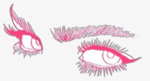Eyes Pink Manga Anime Drawing Cute Girly Grunge Aesthet - Eyes Aesthetic Tumblr Drawing, HD Png Download, Transparent PNG