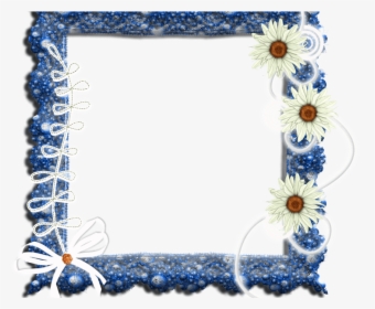 Moldura De Flores - Marco Para Fotos Png Azul, Transparent Png, Transparent PNG