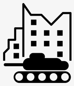 Militar Tank In City Street - City War Icon, HD Png Download, Transparent PNG