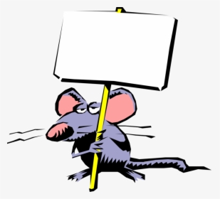 Vector Illustration Of Rodent Mouse With Protest Picket - Save The World With Behavior Analysis, HD Png Download, Transparent PNG